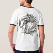 T-shirt chinois Dragon Men's Ringer 🐉 👕 (Dos entier)