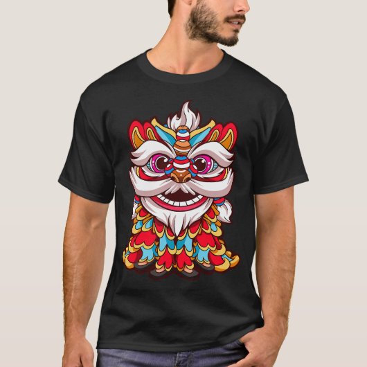 T-shirt chinois Lion Dance_ T-shirt chinois Lion_ (Devant)