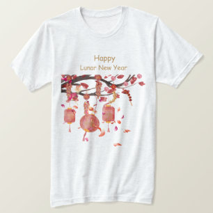 T-shirt chinois rouge lanterne