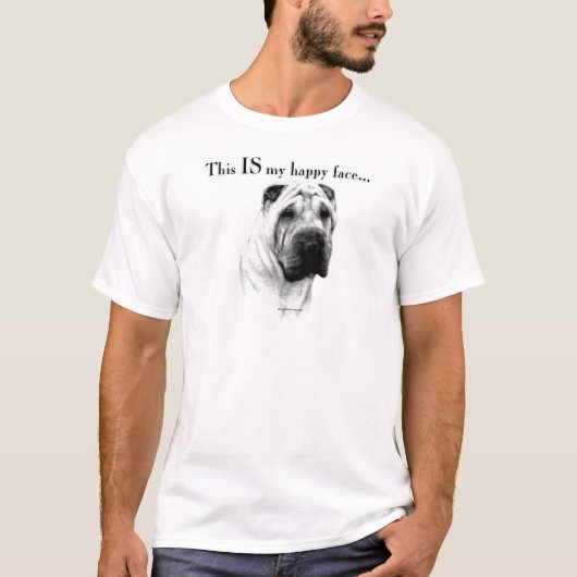 T-shirt Chinois Shar Pei Joyeux Visage (Devant)