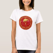 T-shirt Chinois Zodiac Rat Rouge/Or ID542 (Devant)