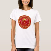 T-shirt Chinois Zodiac Sheep Red/Gold ID542 (Devant)