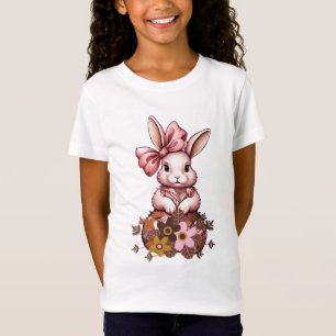 T-Shirt Chinoiserie Lapin Floral - Elegant Rabbit Rose Des