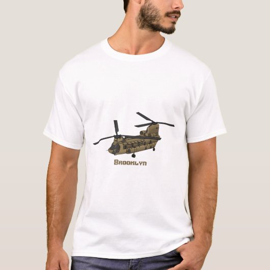 T-shirt Chinook military helicopter illustration (Devant)