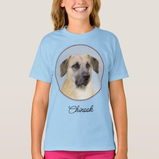 T-shirt Chinook (Oreilles Laissées) Peinture - Art Chien o (Devant)