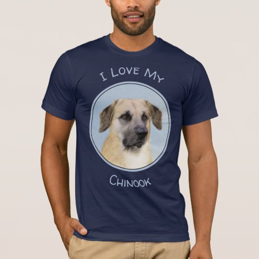 T-shirt Chinook (Oreilles Laissées) Peinture - Art Chien o (Devant)