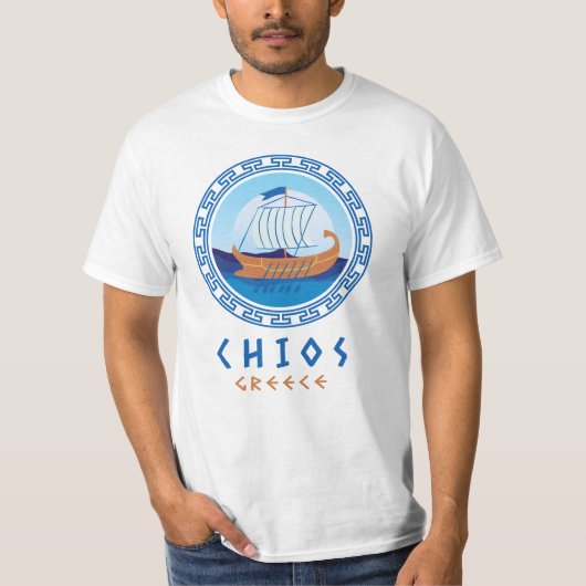T-shirt Chios, Grèce Greek Ship Design Hommes (Devant)