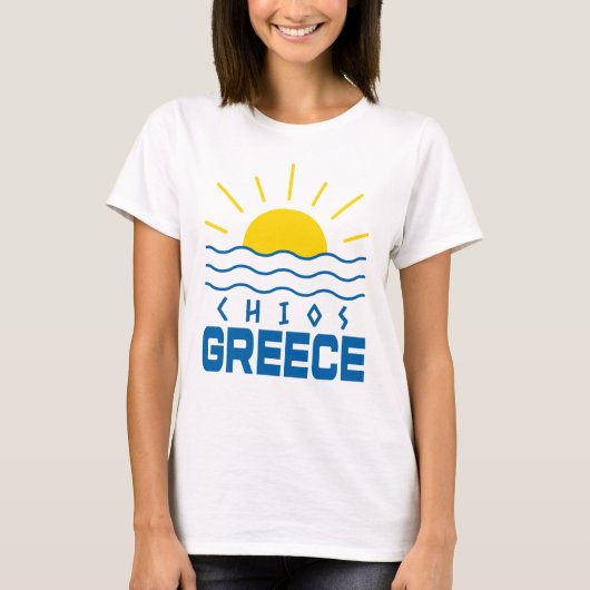 T-shirt Chios Grèce Sunshine And Sea Waves Femmes (Devant)