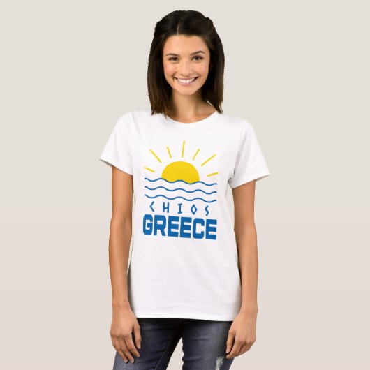 T-shirt Chios Grèce Sunshine And Sea Waves Femmes (Devant entier)