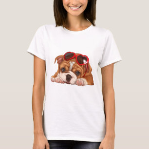 T-shirt Chiot anglais de bouledogue