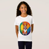 T-Shirt Chiot animé mignon avec collier (Devant entier)