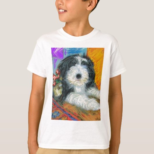 T-shirt Chiot barbu de colley (Devant)