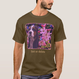 T-shirt Chiot Basset Hound Fleurit Art Canin