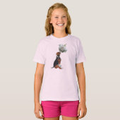 T-shirt Chiot Beagle Rose Blanche Animal Mignon (Devant entier)