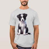 T-shirt Chiot Border Collie Mignon (Devant)