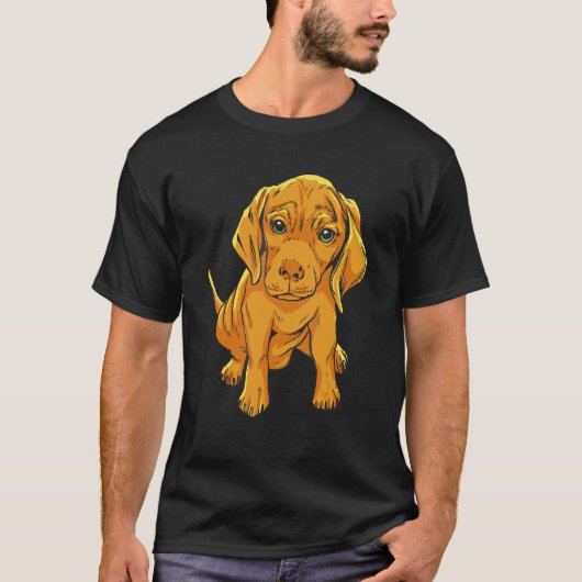 T-shirt Chiot Chien Retriever Doré (Devant)