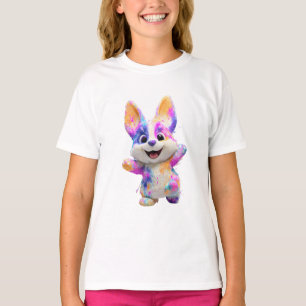 T-shirt Chiot Corgi Coloré à l'Éclaboussure de Peinture po