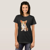 T-shirt Chiot Corgi Mignon (Devant entier)