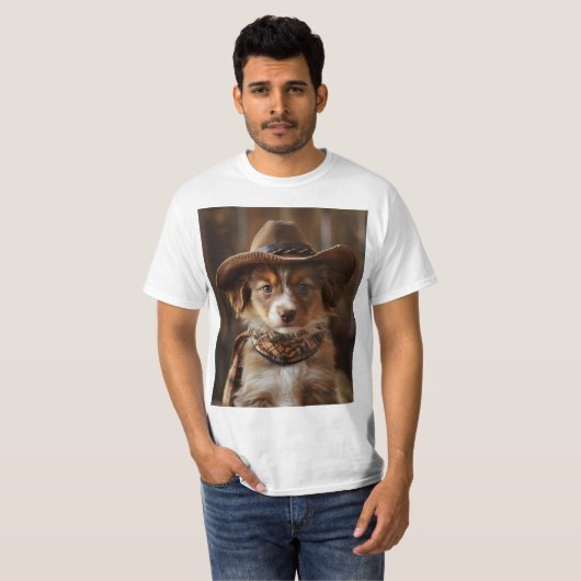 T-shirt Chiot cowboy (Devant entier)