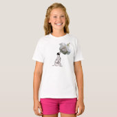 T-shirt Chiot dalmate Et Animal Rose Blanc (Devant entier)