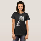 T-shirt Chiot dalmate Et Animal Rose Blanc (Devant entier)