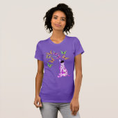 T-shirt Chiot dalmate Et Papillons Colorés (Devant entier)