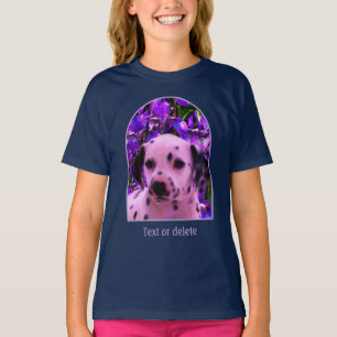 T-shirt Chiot Dalmatien Iris Fleurs Art Canin