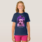 T-shirt Chiot Dalmatien Iris Fleurs Art Canin (Devant entier)