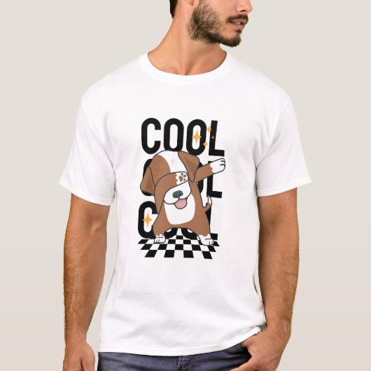 T-shirt Chiot dansant cool (Devant)