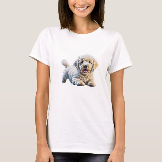 T-shirt Chiot de caniche (Devant)