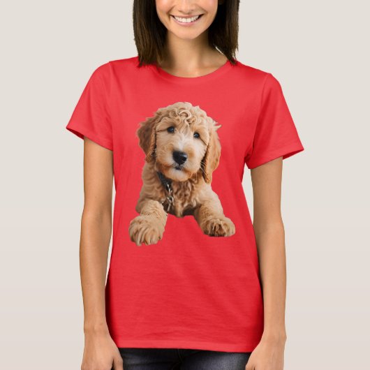 T-shirt Chiot de Doodle Doré (Devant)