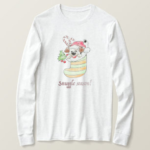 T-shirt Chiot de la saison câlins dans un bas