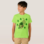 T-shirt Chiot de Labrador de jaune du jour de St Patrick (Devant entier)