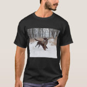 T-shirt Chiot de labrador retriever recherchant un faisan (Devant)