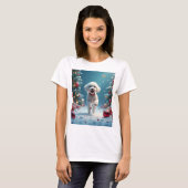 T-shirt chiot de Noël (Devant entier)