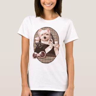 T-shirt Chiot de Westie de pied-de-poule