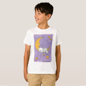 T-shirt Chiot dormant sur la lune (Devant entier)