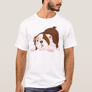 T-shirt Chiot espiègle de bouledogue de chiot de tuf