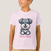 T-shirt Chiot Gris Adorable (Devant)