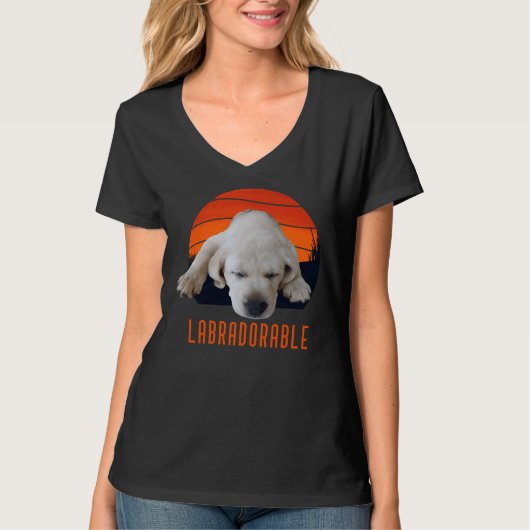 T-shirt Chiot Labrador en labradaire (Devant)