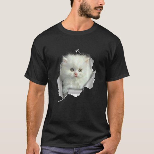 T-shirt Chiot Mignon Chat Persan Visage Chat Persan (Devant)