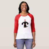 T-shirt Chiot mignon de teckel avec le coeur de Valentine (Devant entier)