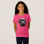 T-Shirt Chiot noir du laboratoire (Devant entier)