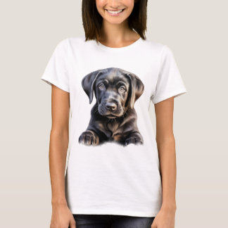 T-shirt Chiot noir Labrador