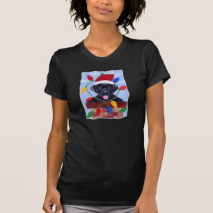T-shirt Chiot noir Père Noël de Labrador
