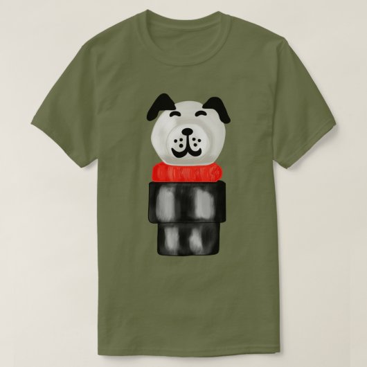 T-shirt Chiot peint vintage (Design devant)