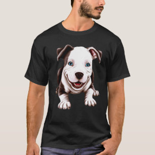 T-shirt Chiot Pitbull Sourire Chien Amoureux de Pitbull Pr