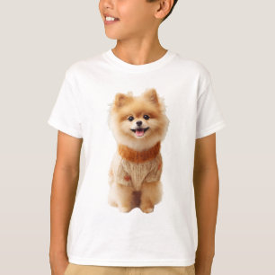 T-shirt Chiot Pomeranian Cozy Sweater Automne Enfants