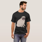 T-shirt Chiot Pug Mignon Assis (Devant entier)