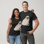 T-shirt Chiot Pug Mignon Assis (Unisexe)